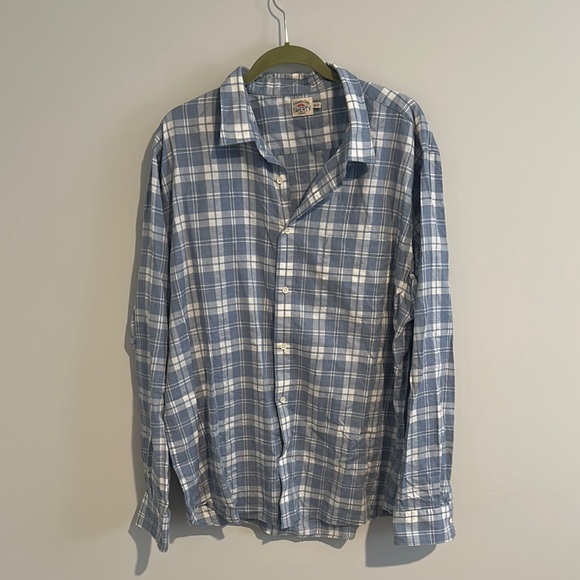 Faherty Blue and White Casual Button Down Shirt - Picture 1 of 2